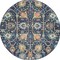 Homeroots 4 ft. Round Navy Blue Floral Buds Area Rug 385228 - alternate 7
